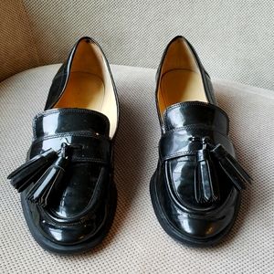 Via Spiga BLACK Patent Leather Loafers SIZE 7